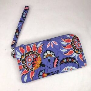 VERA BRADLEY Mural Garden Lavender RFID Tech Wristlet Phone Wallet Clutch